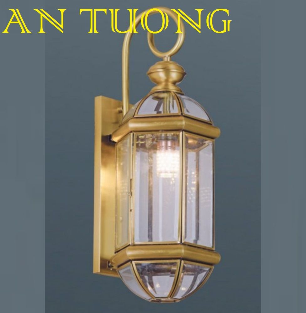 đèn trang trí ngoài trời treo vách tường ngoài trời bằng đồng cổ điển 019 size nhỏ
