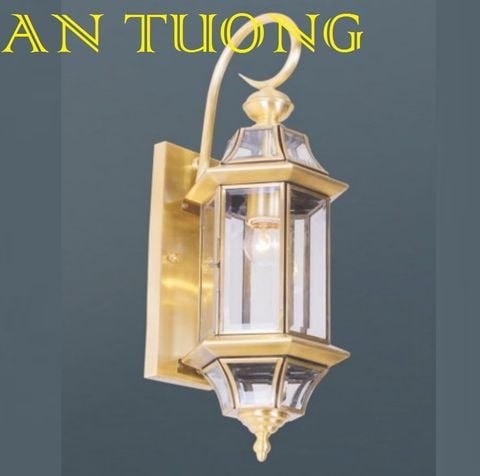  đèn trang trí ngoài trời treo vách tường ngoài trời bằng đồng cổ điển 021 size nhỏ 