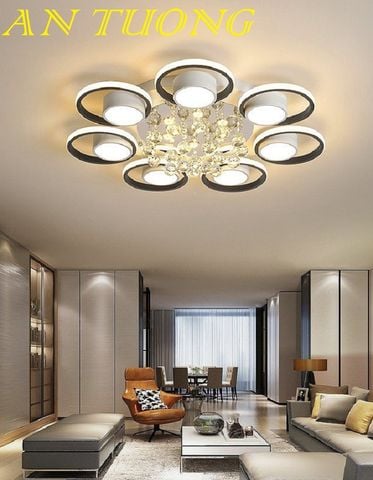  đèn ốp trần trang trí phòng khách đẹp, hiện đại, trang trí phòng khách căn hộ chung cư 020 