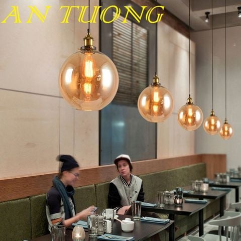  đèn thả trần thủy tinh trang trí quầy bar quán ăn, nhà hàng, quán cafe, quán trà sữa, shop thời trang 