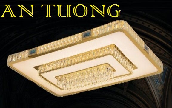 đèn mâm ốp trần pha lê led trang trí  kích thước lớn dài 1100mm x rộng 760mm