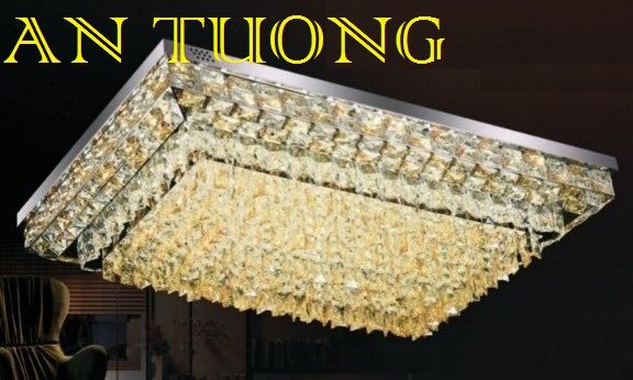 đèn mâm ốp trần pha lê led trang trí  kích thước lớn dài 1150mm x rộng 750mm