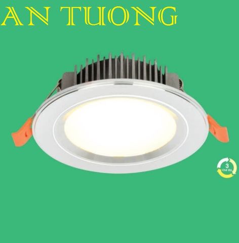  đèn led âm trần 9w viền bạc ánh sáng 3 màu, 3 chế độ, đổi màu  - bảo hành 3 năm 