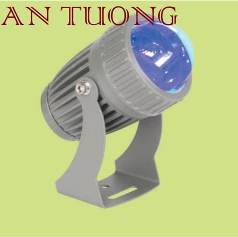  đèn rọi cột 10w chiếu xa 10m ánh sáng xanh dương, rọi tường ngoài trời 015 