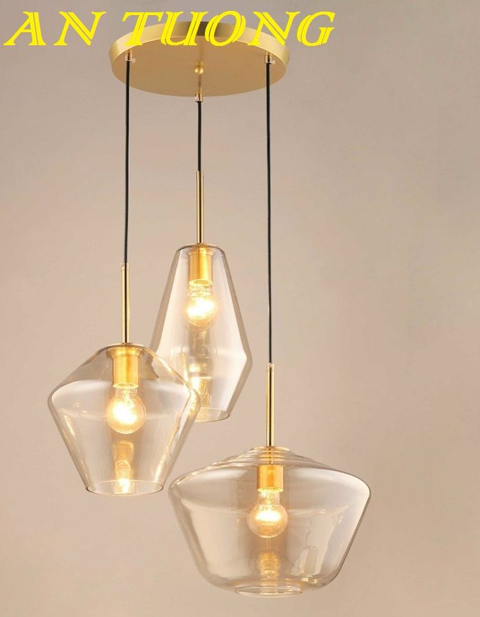 đèn thả thủy tinh 3 bóng trang trí quầy bar bàn ăn phòng bếp phòng ăn 0080