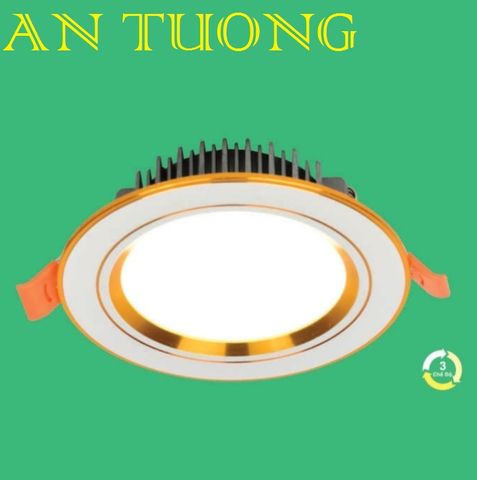  đèn led âm trần 12w viền vàng ánh sáng 3 màu, 3 chế độ, đổi màu  - bảo hành 3 năm 