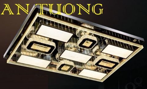  đèn mâm ốp trần pha lê led trang trí  kích thước lớn dài 1200mm x rộng 800mm - 00 