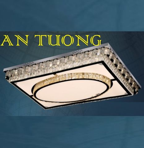  đèn mâm ốp trần pha lê led trang trí  kích thước lớn dài 1200mm x rộng 800mm - 05 