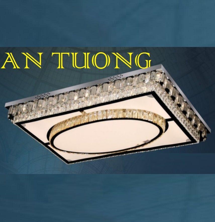 đèn mâm ốp trần pha lê led trang trí  kích thước lớn dài 1200mm x rộng 800mm - 05