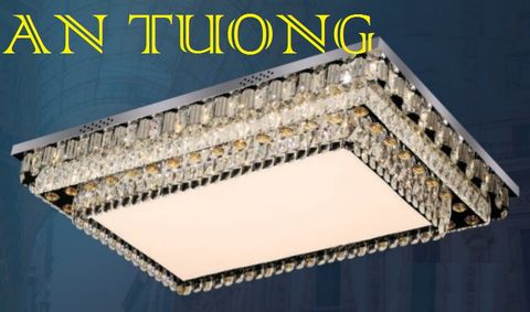  đèn mâm ốp trần pha lê led trang trí  kích thước lớn dài 1200mm x rộng 800mm - 06 