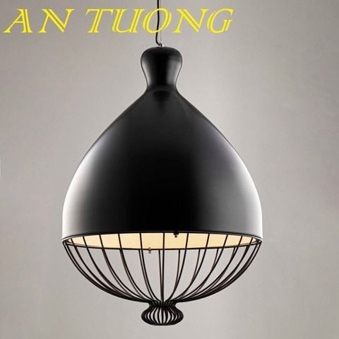  đèn thả trang trí màu đen, trang trí nhà hàng quán ăn, khách sạn kích thước lớn đường kính d600mm 