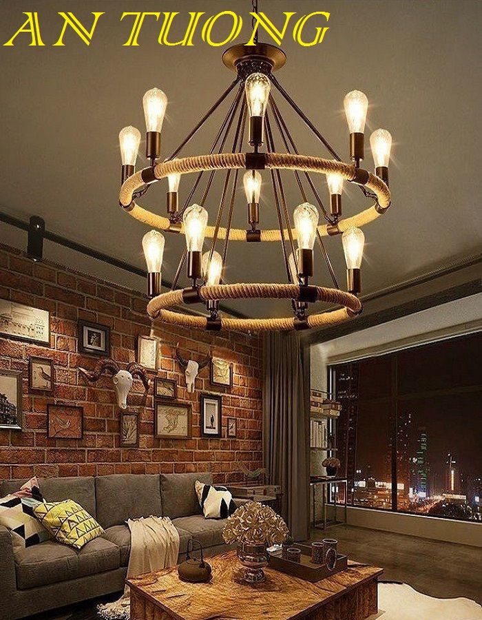 đèn chùm trang trí phòng khách đẹp, hiện đại - đèn chùm trang trí căn hộ chung cư 003