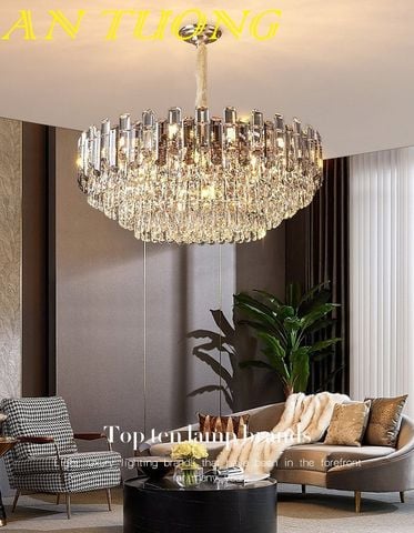  đèn chùm pha lê led trang trí phòng khách đẹp, hiện đại - đèn chùm trang trí căn hộ chung cư 015 