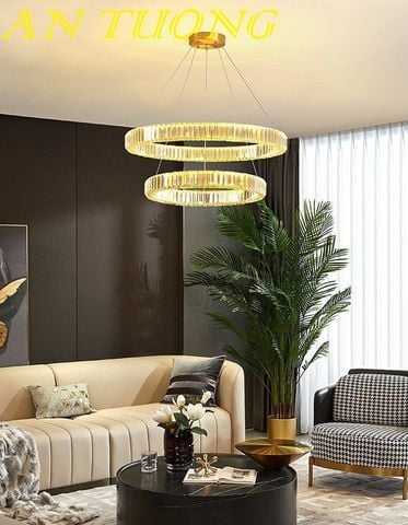  đèn chùm pha lê led trang trí phòng khách đẹp, hiện đại - đèn chùm trang trí căn hộ chung cư 017 