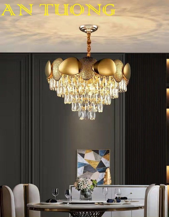 đèn chùm trang trí phòng khách đẹp, hiện đại - đèn chùm trang trí căn hộ chung cư 045