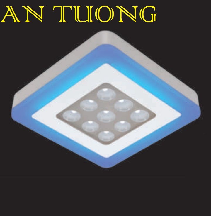 đèn led ốp trần trang trí  viền ánh sáng xanh dương LED 6w + 3w ánh sáng 3 màu, 3 chế độ, đổi màu