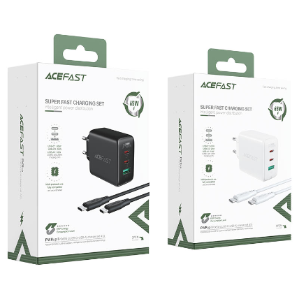  Củ Sạc ACEFAST PD3.0 65W 3 Cổng USB-C + USB-C + USB-A ( EU ) - A13 