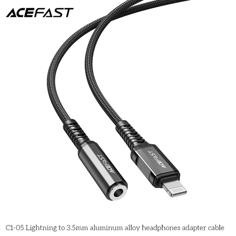  Dây Cáp chuyển âm thanh ACEFAST Lightning to 3.5mm MFI (0.18m) - C1-05 