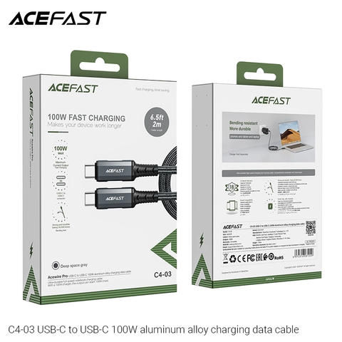  Dây Cáp ACEFAST Type C to Type C 100W (2m) - C4-03 