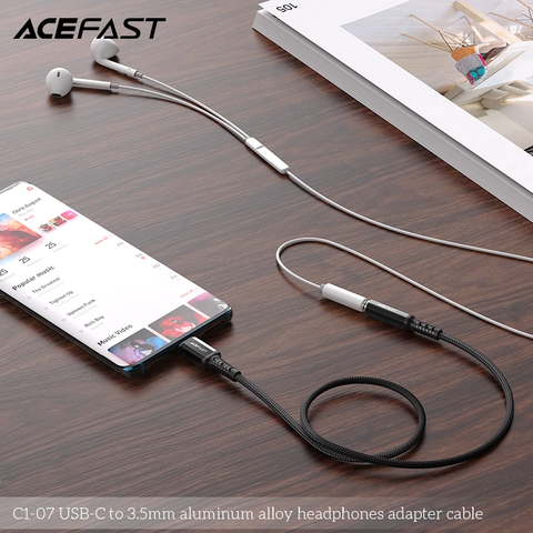  Dây Cáp chuyển âm thanh ACEFAST USB-C to 3.5mm (0.18m) - C1-07 