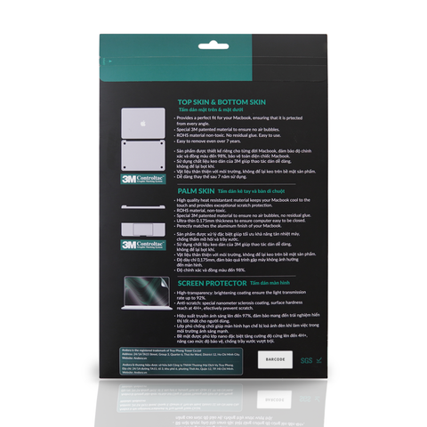 Dán Skin bảo vệ ANDORA 6in1 MacBook Air 13 inch M1 (A1932/ A2179/ A2337)