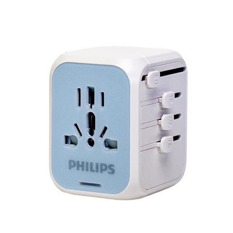 Ổ cắm điện du lịch Philips 100-250V | Phù hợp nhiều loại chuôi cắm | Vật liệu an toàn