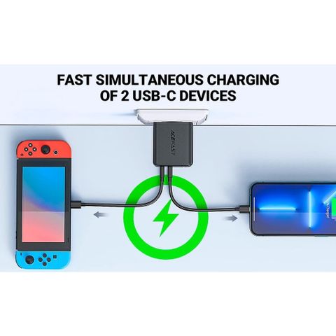 Củ Sạc ACEFAST PD3.0 40W 2 cổng USB-C (US)