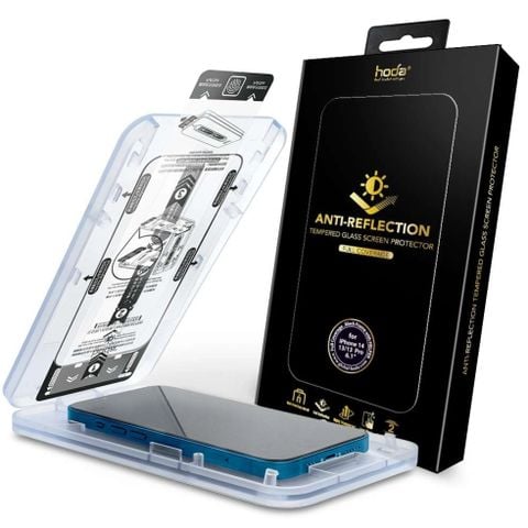 Kính Cường Lực Kèm Khung Trợ Dán HODA Chống Phản Chiếu iPhone 14 Series