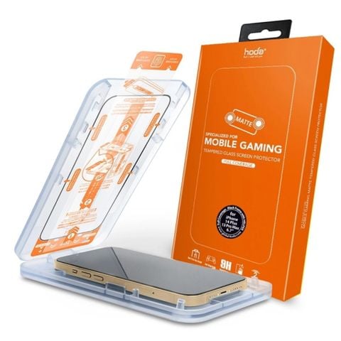 Kính Cường Lực kèm khung trợ dán HODA chống bám vân tay có viền cho iPhone 14 Series