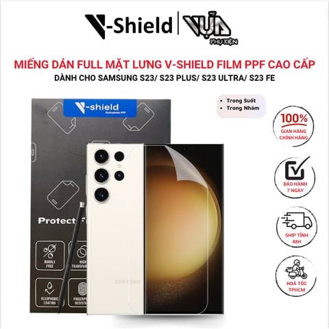 Miếng Dán Full Mặt Lưng V-Shield Film Ppf Cao Cấp Cho Samsung Galaxy S23 Series
