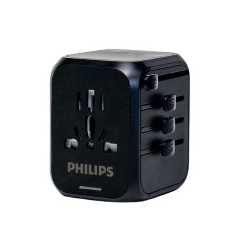 Ổ cắm điện du lịch Philips 100-250V | Phù hợp nhiều loại chuôi cắm | Vật liệu an toàn