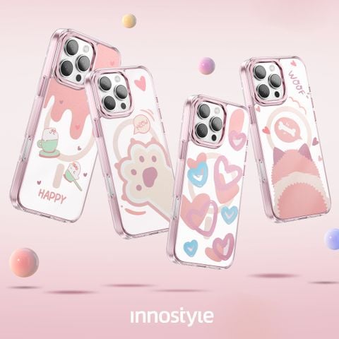 Ốp lưng Innostyle Magnetic Pink Collection Cute Doggy dành cho iPhone 16 Series
