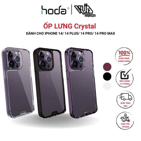  Ốp Lưng Crystal Pro HODA Dành Cho iPhone 14/ iPhone 14 Plus/ iPhone 14 Pro/ iPhone 14 Pro Max 