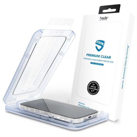 Kính Cường Lực Kèm Khung Trợ Dán HODA Chống Trầy AGBC BY CORNING iPhone 15 Series