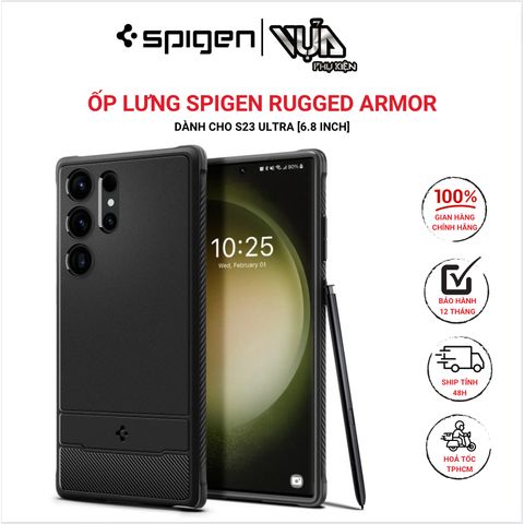  ỐP LƯNG SPIGEN Dành Cho SAMSUNG GALAXY S23 ULTRA RUGGED ARMOR 