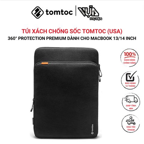  TÚI XÁCH CHỐNG SỐC TOMTOC (USA) 360° PROTECTION PREMIUM Dành Cho MACBOOK 13/14 Inch 