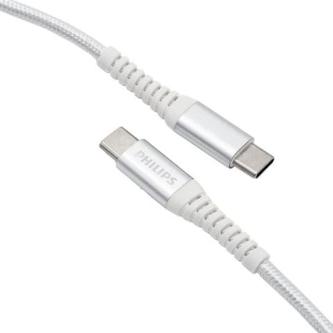 Dây cáp sạc nhanh Philips Type C to Type C | 100W | Dài 1M | Bện Dù Cao Cấp