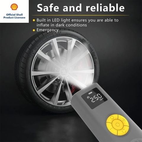 Bơm lốp xe điều khiển bằng tay SHELL tương thích bơm oto, xe máy, xe đạp, bóng, đồ chơi bơm hơi