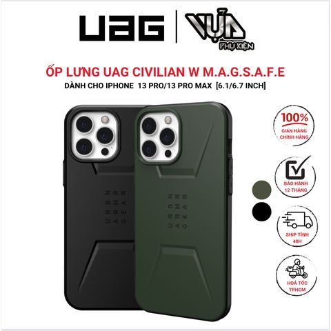  Ốp Lưng Cho IPHONE 13/ 13 PRO/ 13 PRO MAX UAG CIVILIAN W SẠC TỪ TÍNH chống va đập 