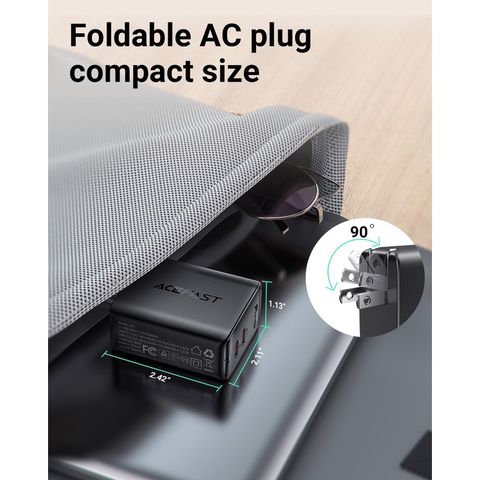  Củ Sạc ACEFAST PD3.0 40W 2 cổng USB-C (US) - A11 Đầu ra thông minh, hỗ trợ cho PD20W An toàn hơn, chống cháy 