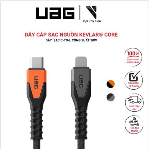  Dây Cáp Sạc UAG NGUỒN KEVLAR® CORE Dây  sạc c-to-L công suất 30w 