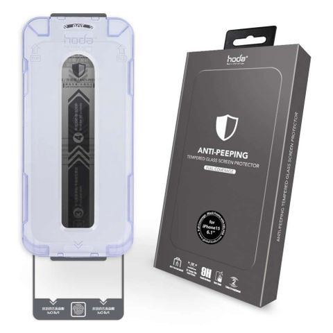 Kính cường lực HODA kèm khung trợ dán chống nhìn trộm iPhone 15 Series
