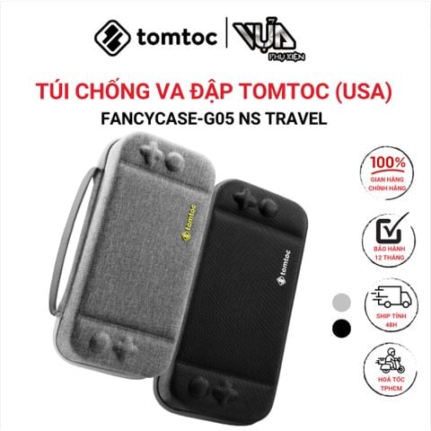  TÚI CHỐNG VA ĐẬP TOMTOC (USA) FANCYCASE-G05 NS TRAVEL đựng được máy Nintendo và Nintendo Switch OLED 