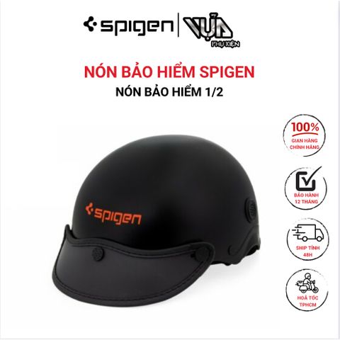  NÓN BẢO HIỂM CAO CẤP NỬA ĐẦU 1/2 SPIGEN ĐEN 