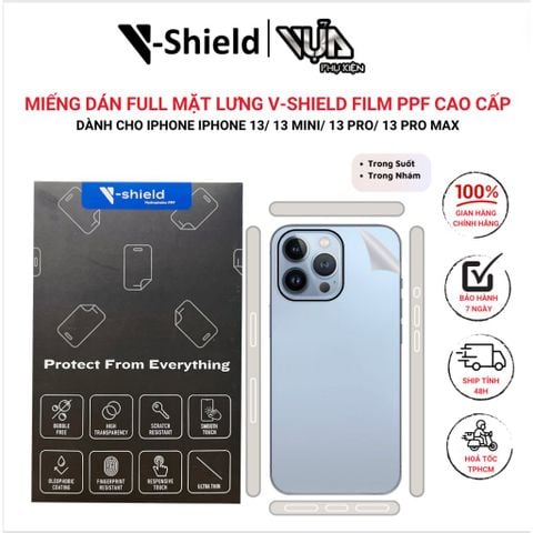 Miếng Dán Full Mặt Lưng V-Shield Film PPF Cao Cấp cho iPhone 13 Series