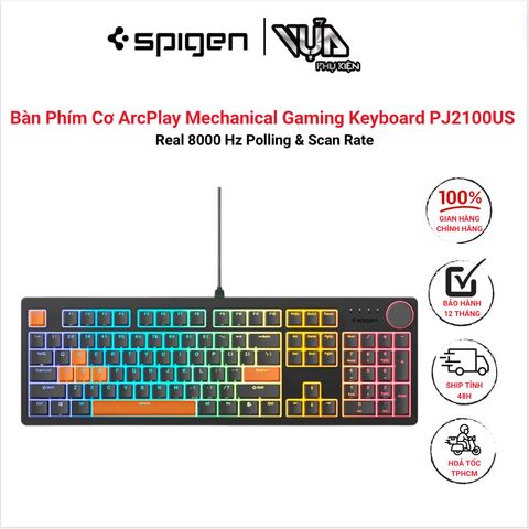  Bàn Phím Cơ Spigen ArcPlay Mechanical Gaming Keyboard PJ2100US Real 8000 Hz Polling & Scan Rate 