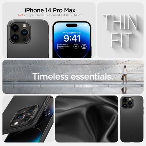  ỐP LƯNG DÀNH CHO IPHONE 14 PRO/ 14 PRO MAX SPIGEN THIN FIT chống trơn trượt, trầy xước. 