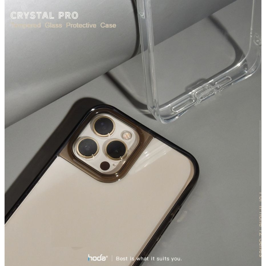  Ốp lưng Crystal Pro HODA cho iPhone 12/12 Pro/ 12 Pro Max Ốp chống sốc, mặt lưng kính cường lực 
