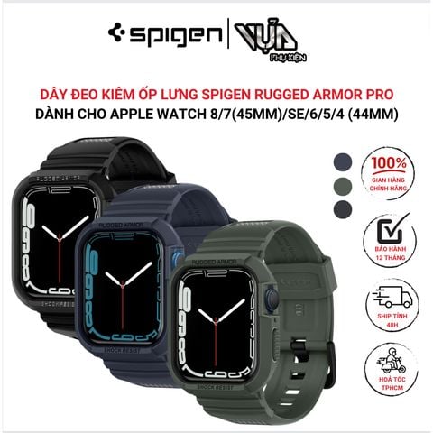  DÂY ĐEO KIÊM ỐP LƯNG SPIGEN RUGGED ARMOR PRO Dành Cho APPLE WATCH 8/7(45MM)/SE/6/5/4 (44MM) 