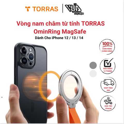  Vòng nam châm từ tính TORRAS OminRing M.a.g.S.a.f.e cho Smartphone sử dụng dành cho iPhone 12/13/14/15 Series 